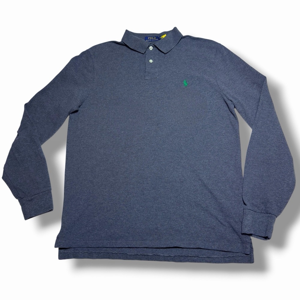 Polo Ralph Lauren Large  Custom Slim Fit Long Sleeve Gray Preppy Sweatshirt - Picture 2 of 8